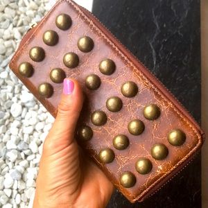 Brown 3-d Metal Bubble Wallet